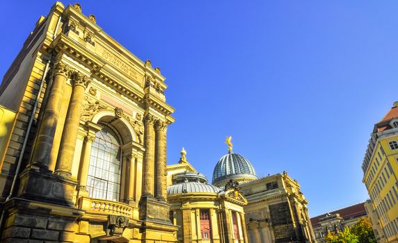 Dresden Germany on a sunny day with blue