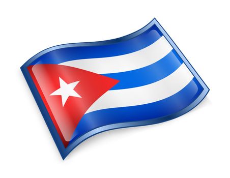 Cuba Flag Icon, isolated on white background.
