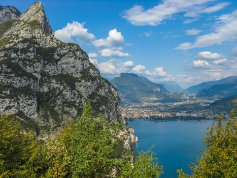 Lake Garda Italy. It is located in Northern Italy, about half way between Brescia and Verona, and between Venice and Milan.