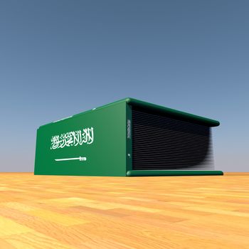 Book with Saudi Arabia flag on cover, 3d render