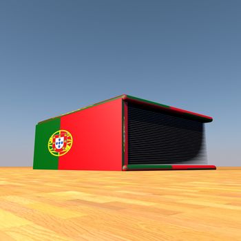 Book with Portuguese flag on cover, 3d render