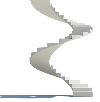 Spiral staircase. Isolated render on white background