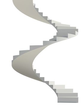 Spiral staircase. Isolated render on white background