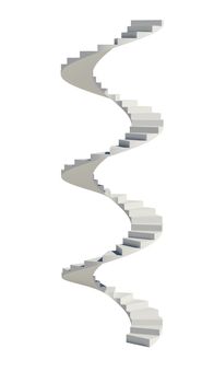 Spiral staircase. Isolated render on white background