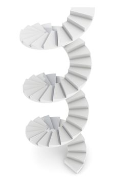 Spiral staircase. Isolated render on white background