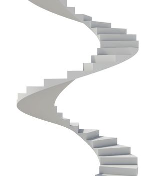 Spiral staircase. Isolated render on white background