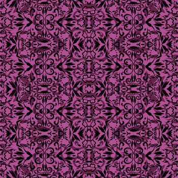 Seamless abstract pattern, black contours on lilac background.