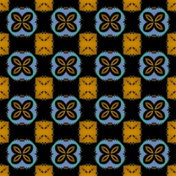 Digital computer graphic - seamless fractal pattern with flowers for design.