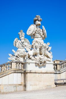AUSTRIA, VIENNA - AUGUST 4, 2013: Sculpture at the Gloriette in Schoenbrunn Palace Garden, Vienna, Austria
