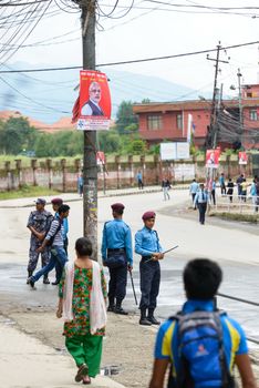 KATHMANDU, NEPAL - AUGUST 3, 2014: Indian Prime Minister Narendra Modi arrives in Kathmandu on a 2-day official Nepal visit.