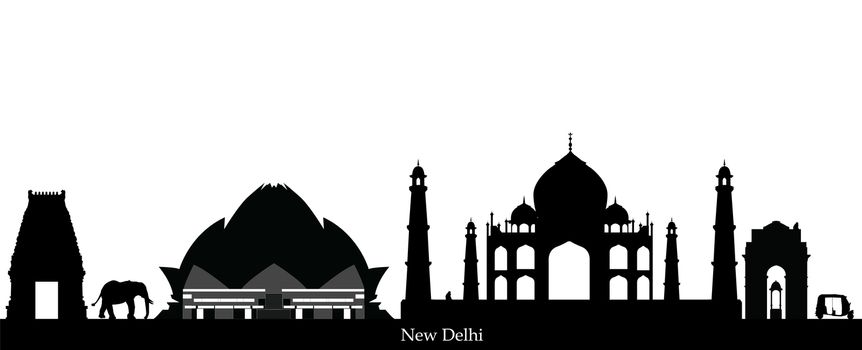 new delhi india skyline