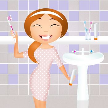 illustration of brushing teeth