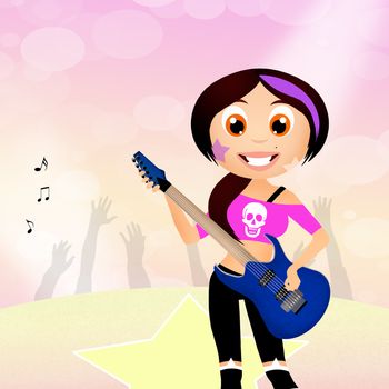 illustration of rock star