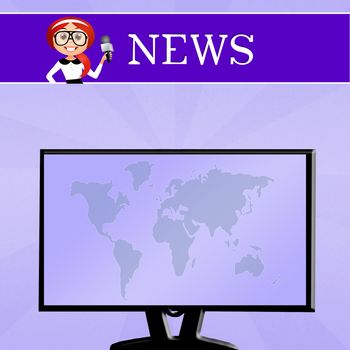 illustration of television news