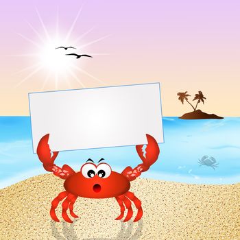 illustration of 







crab cartoon on the beach