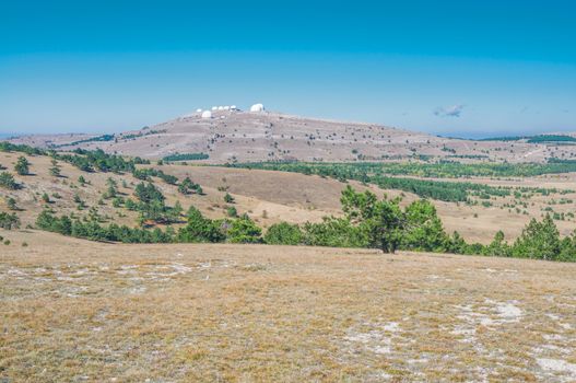 Panoramic view of hills in Yalta, Crimea