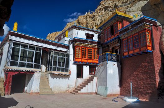 Picturesque view of Tak Thog Gompa monastery in India