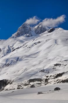 Peaks of Caucasus Mountains in Svaneti Province, Georgia