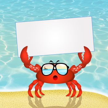 illustration of crab with sunglasses