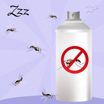 illustration of Mosquito spray