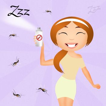 illustration of Mosquito spray