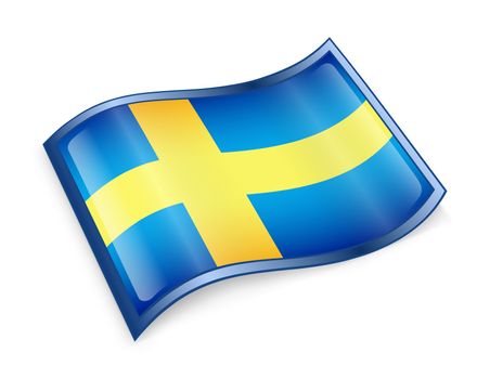 Sweden Flag Icon, isolated on white background.