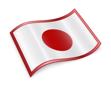 Japan Flag Icon, isolated on white background.