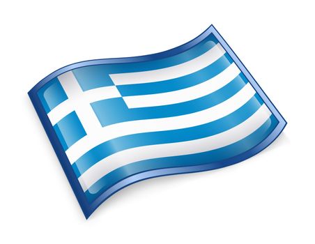 Greece Flag Icon, isolated on white background