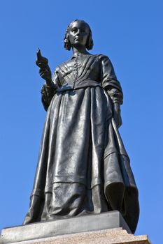 Statue of the famous nurse Florence Nightingale in London.