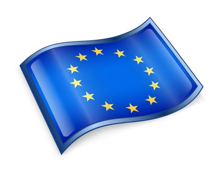 Europe Flag Icon, isolated on white background.