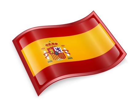 Spain Flag Icon, isolated on white background