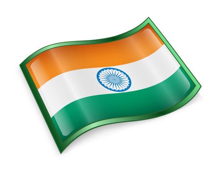 India Flag icon, isolated on white background