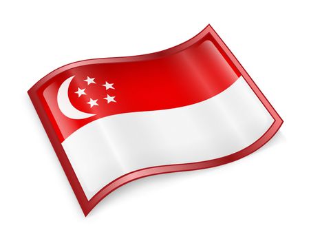 Singapore Flag Icon, isolated on white background