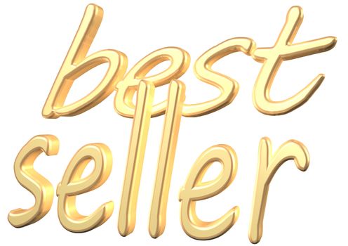 Glossy gold three-dimensional inscription Best seller as a sign.
