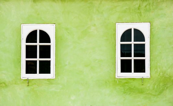 Mediterranean style window, Green color.