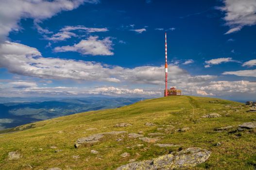 Panoramic view of radio mast on Kr����ova ho��a mountain in Low Tatras