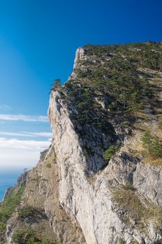 Scenic view of the top of a steep crag in Yalta, Crimea
