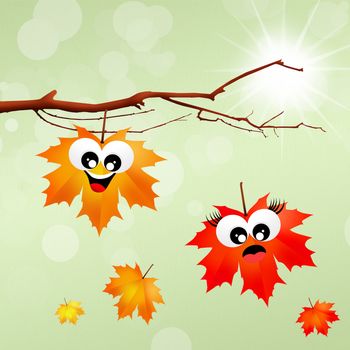 illustration of funny leaves