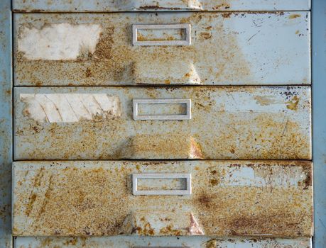 Rust old metal file cabinet