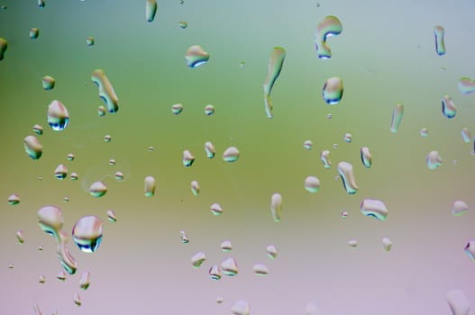 Drops of water on glass