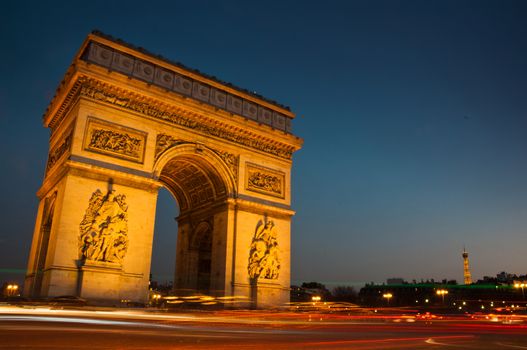 Arch of Triumph in Paris by night