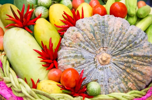 Tropical fruits and vegetable. Thailand