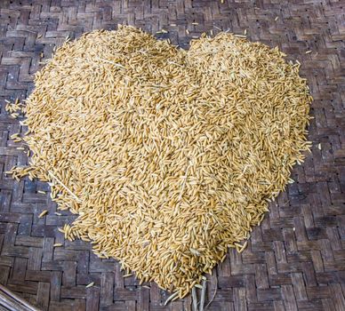 Thai  jasmine rice heart sign