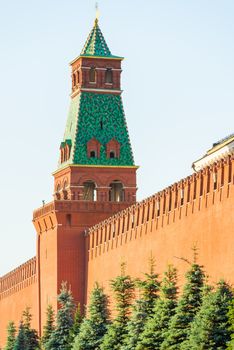 part of the Moscow Kremlin wall and tower