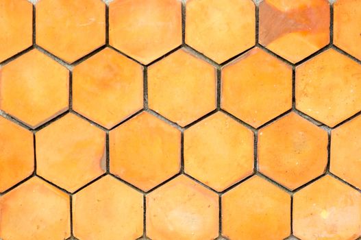Seamless pattern of honeycomb wall made with blocks