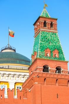 Views of the Presidential flag in the Moscow Kremlin