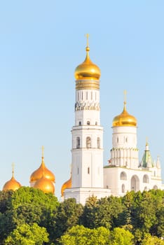 golden domes of Orthodox churches in Moscow