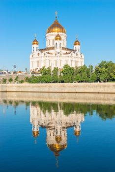 Christ the Saviour reflected in the water of the river