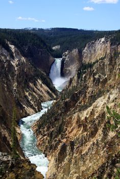 Canyon of colors with Lower Yellowstone Falls