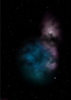 Far being shone nebula and star field against space. "Elements of this image furnished by NASA".